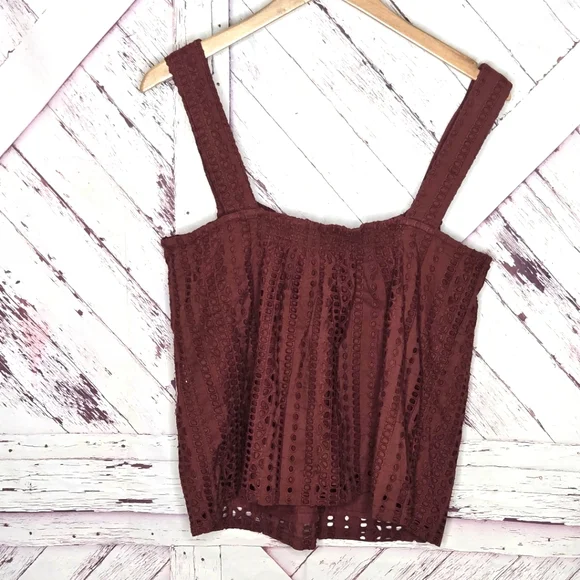 Sundance Pom Pom Eyelet Tank Top Rustic - Picture 4 of 4